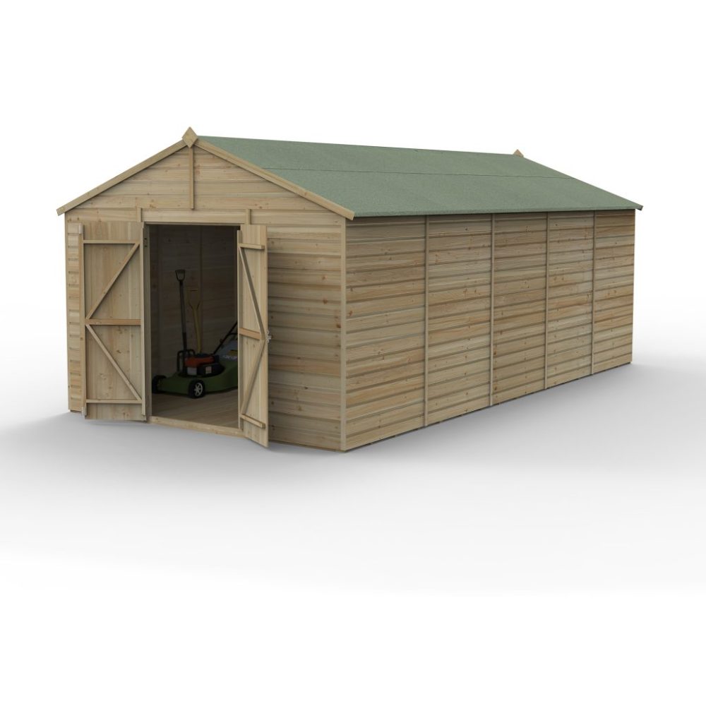 Forest Beckwood 10 x 20 Apex Shed - No Windows - Double Door - Image 2