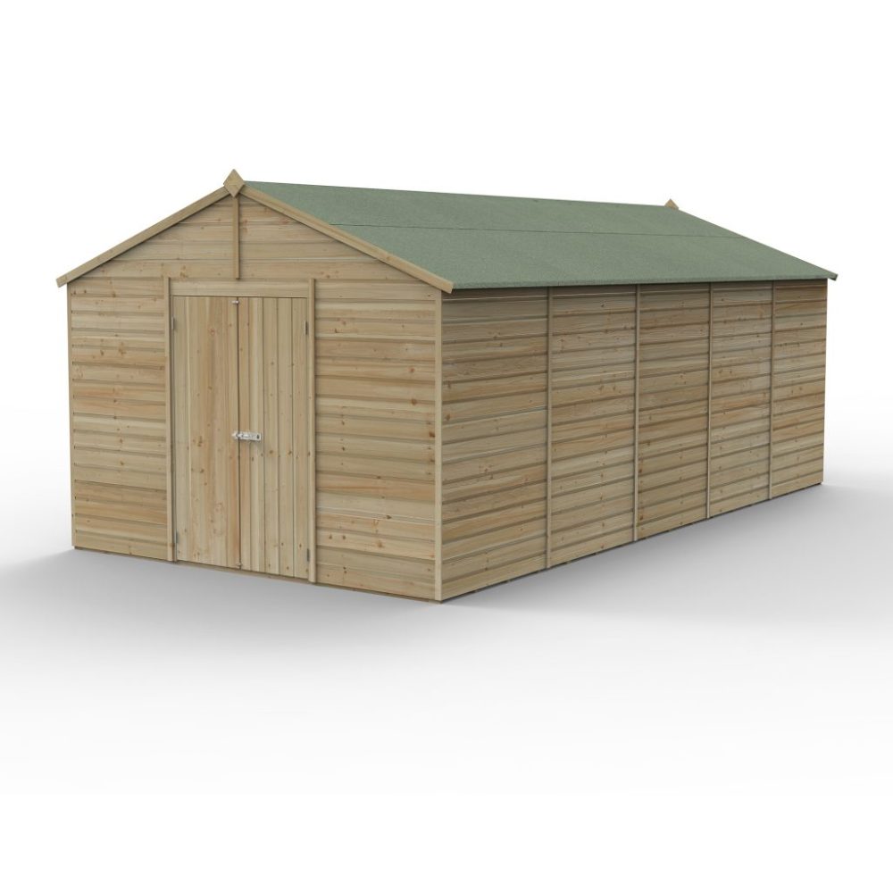 Forest Beckwood 10 x 20 Apex Shed - No Windows - Double Door - Image 3