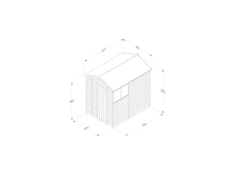 Forest Beckwood 5 x 7 Apex Shed - 2 Windows - Image 4