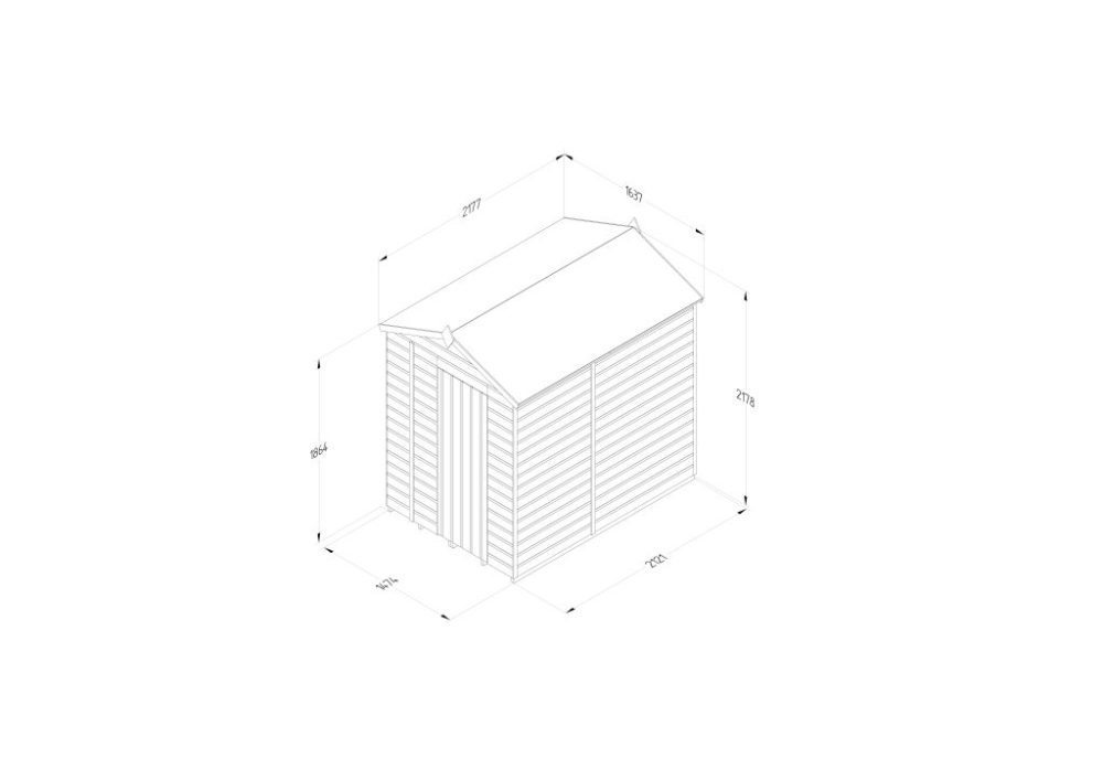 Forest Beckwood 5 x 7 Apex Shed - No windows - Image 4