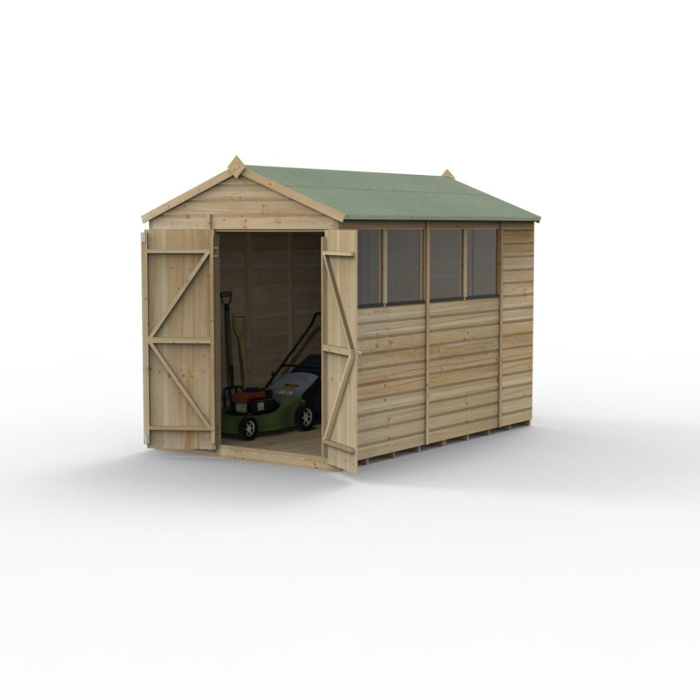 Forest Beckwood 6 x 10 Apex Shed - 4 Windows - Double Door - Image 2