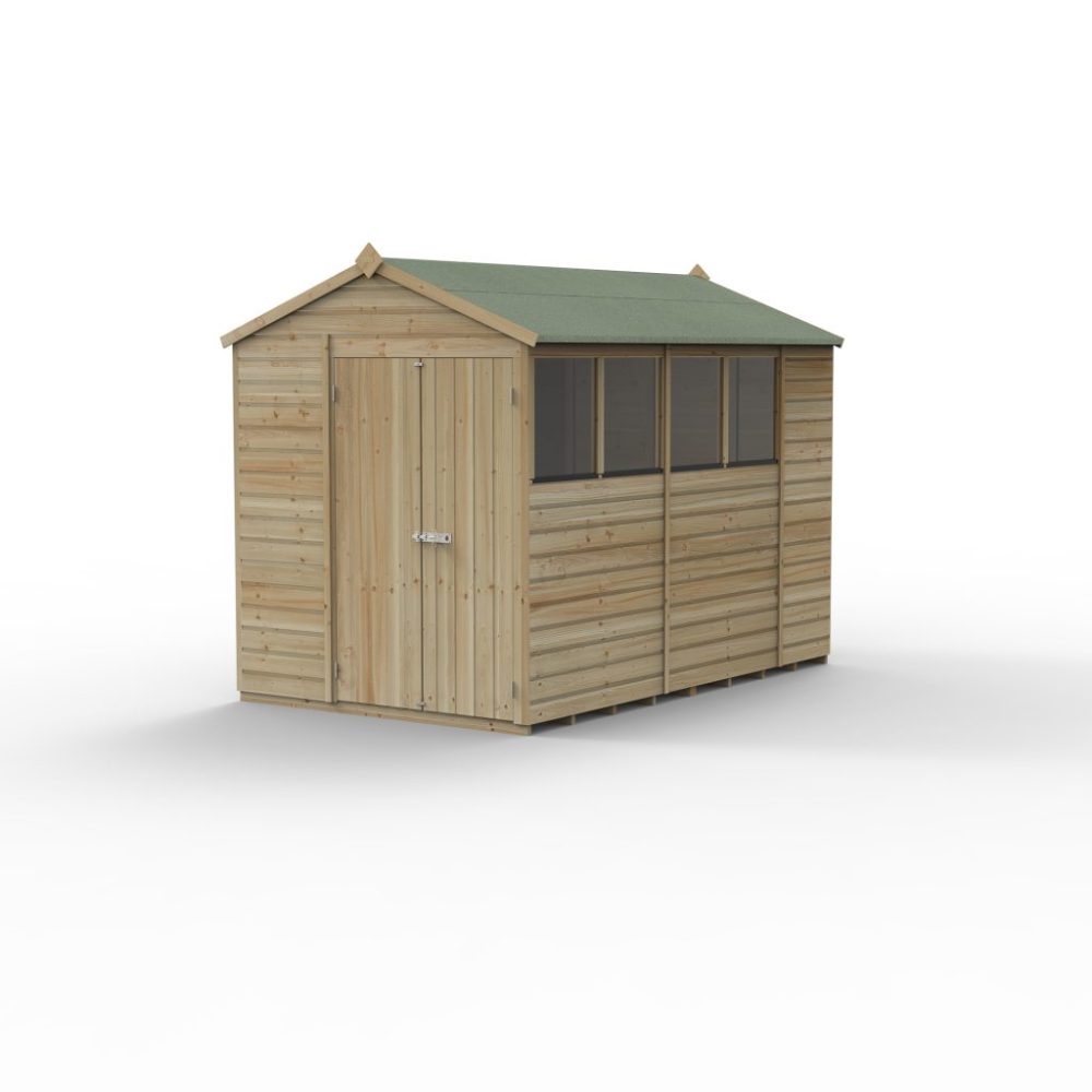 Forest Beckwood 6 x 10 Apex Shed - 4 Windows - Double Door - Image 3