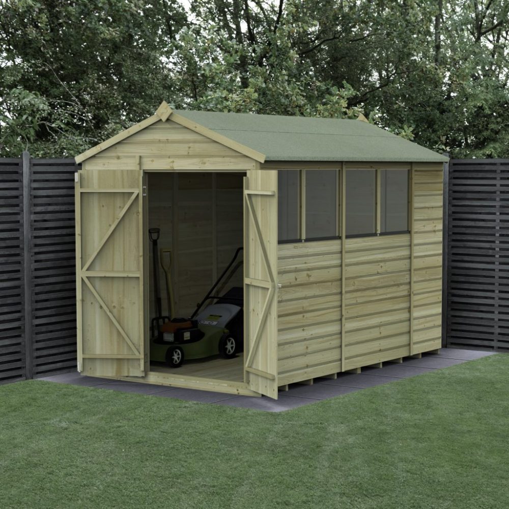 Forest Beckwood 6 x 10 Apex Shed - 4 Windows - Double Door