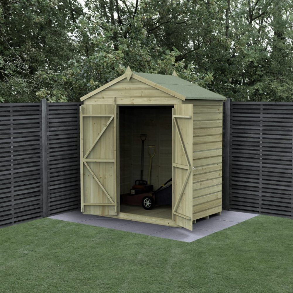 Forest Beckwood 6 x 4 Apex Shed - No Windows -  Double Door