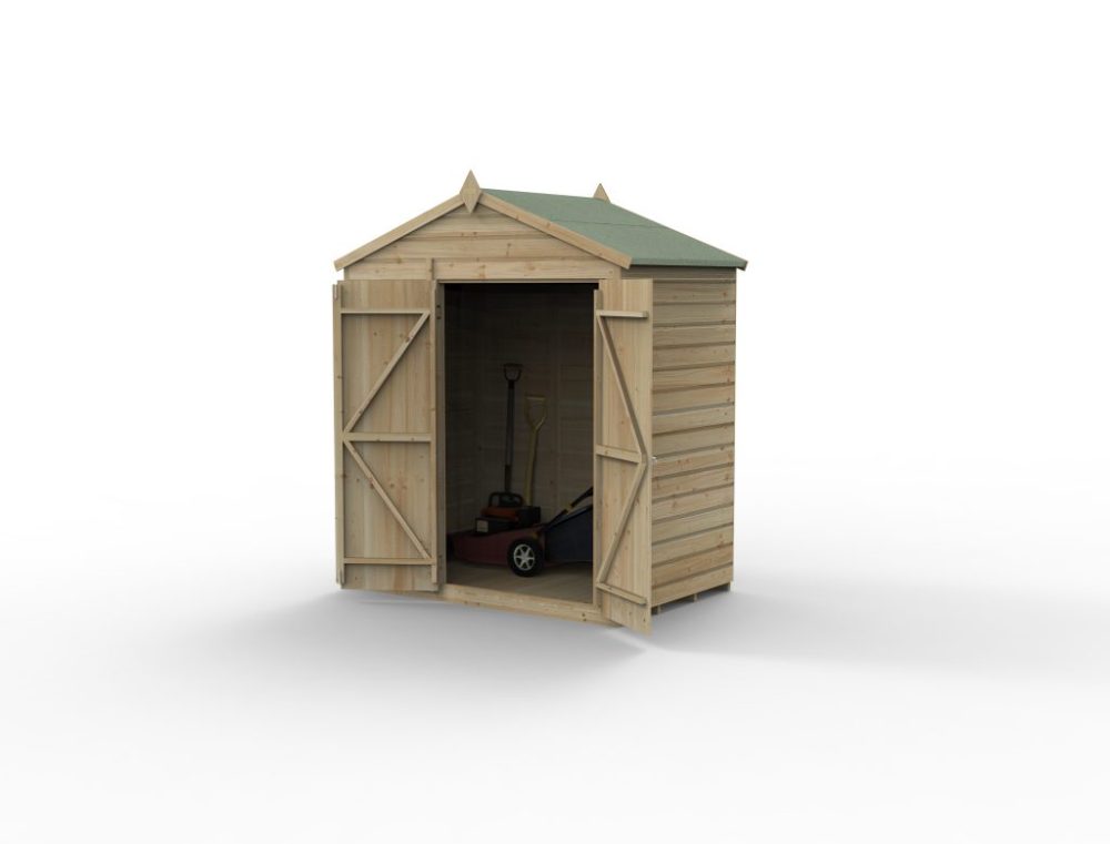 Forest Beckwood 6 x 4 Apex Shed - No Windows -  Double Door - Image 2