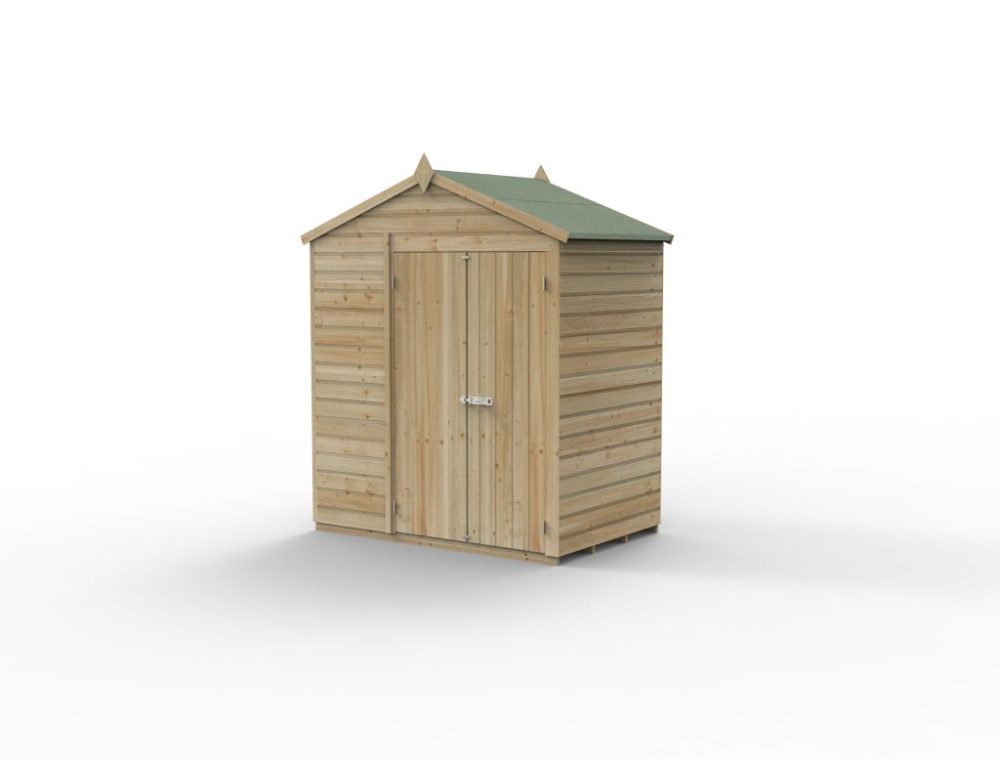 Forest Beckwood 6 x 4 Apex Shed - No Windows -  Double Door - Image 3