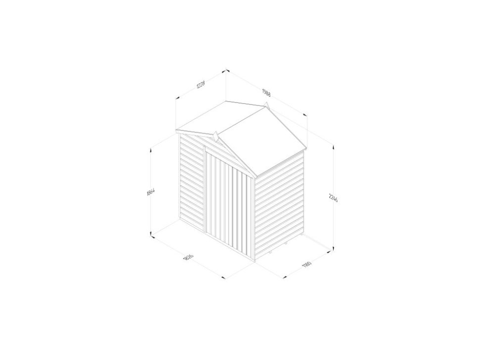Forest Beckwood 6 x 4 Apex Shed - No Windows -  Double Door - Image 4
