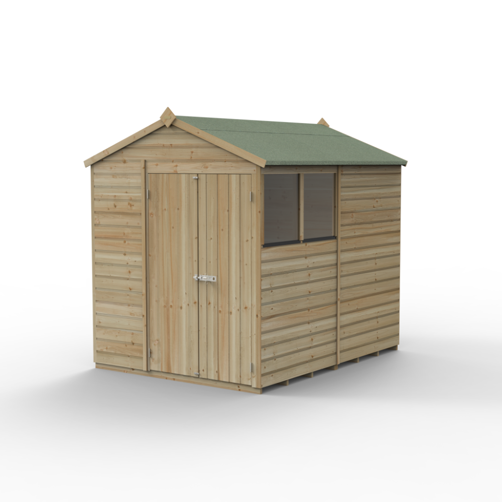 Forest Beckwood 6 x 8 Apex Shed - 2 Windows - Double Door - Image 3