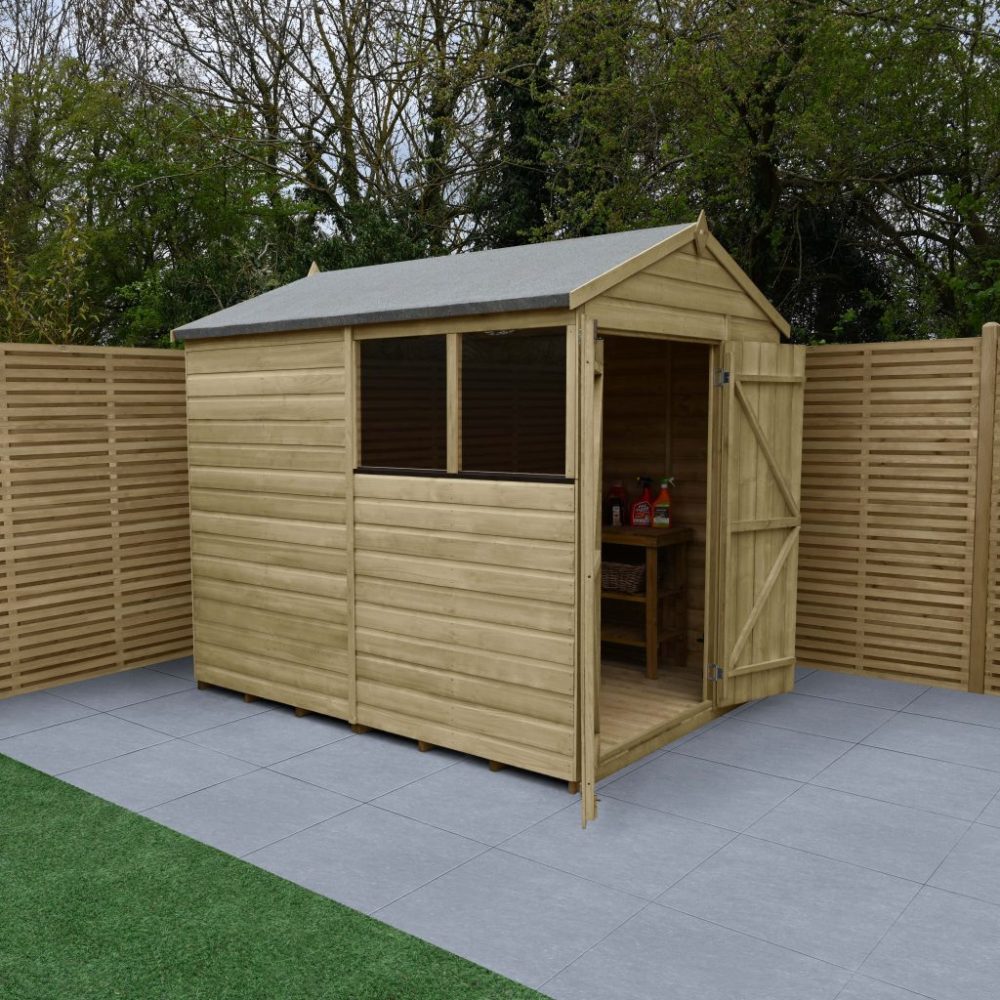 Forest Beckwood 6 x 8 Apex Shed - 2 Windows - Double Door