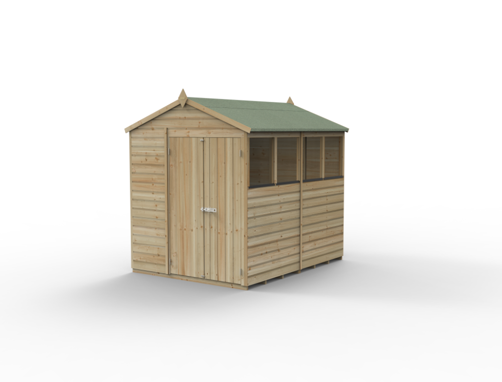 Forest Beckwood 6 x 8 Apex Shed - 4 Windows - Double Door - Image 3