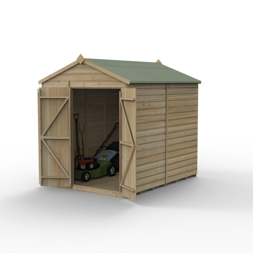 Forest Beckwood 6 x 8 Apex Shed - No Windows -  Double Door - Image 2