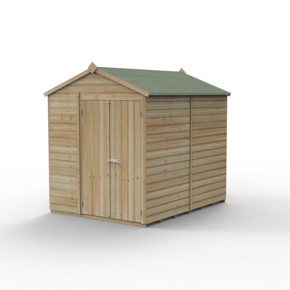 Forest Beckwood 6 x 8 Apex Shed - No Windows -  Double Door - Image 3