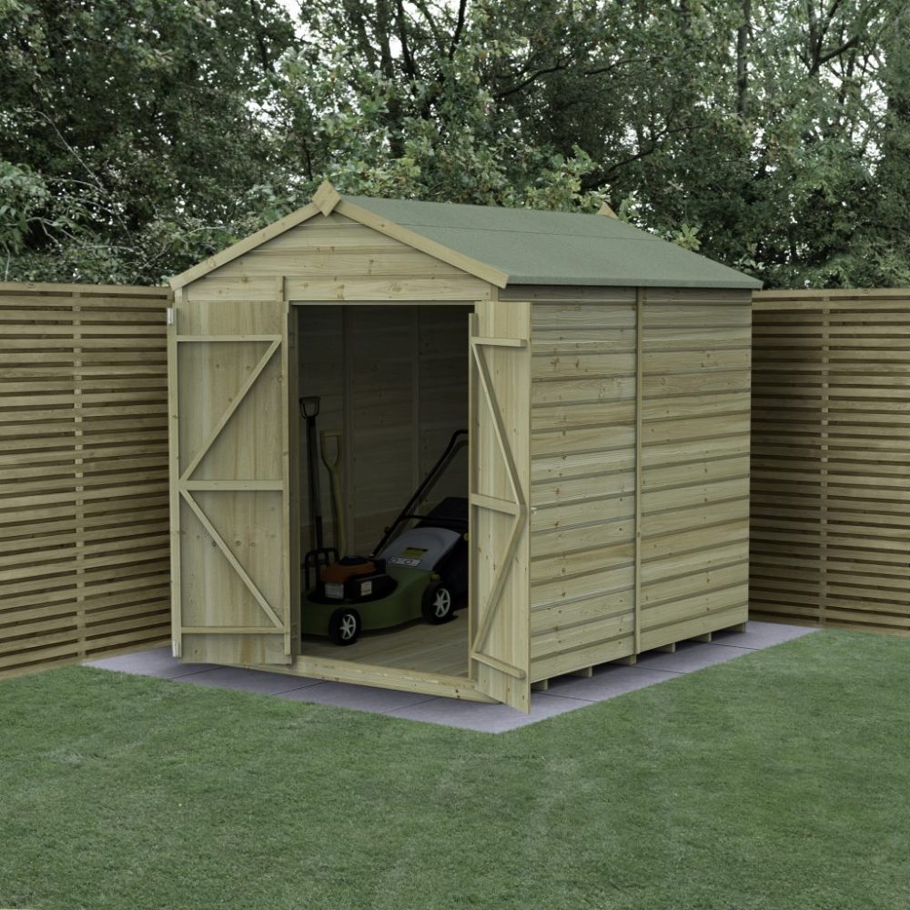 Forest Beckwood 6 x 8 Apex Shed - No Windows -  Double Door