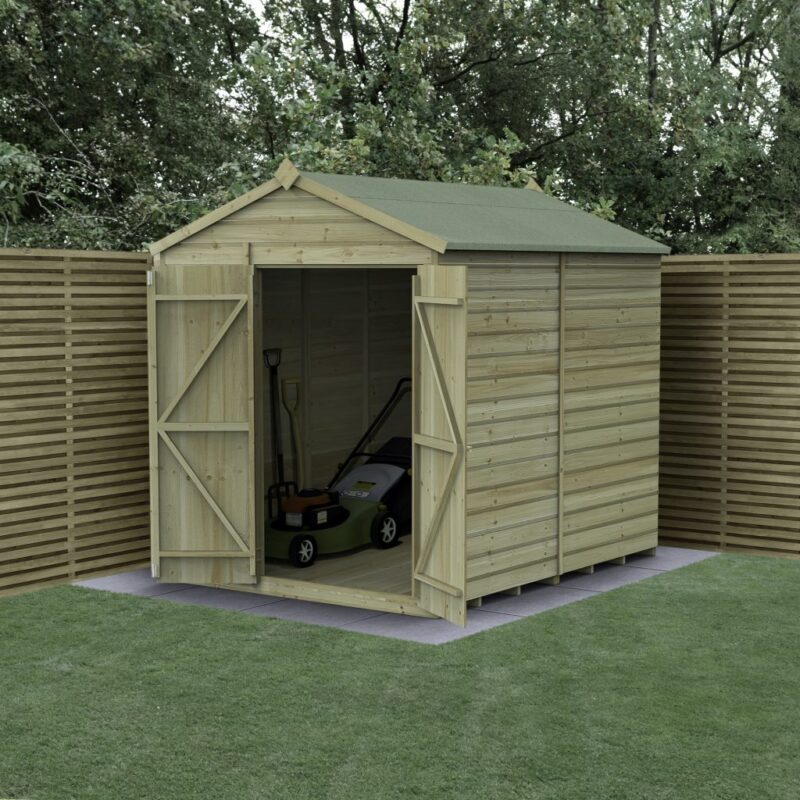 Forest Beckwood 6 x 8 Apex Shed - No Windows -  Double Door
