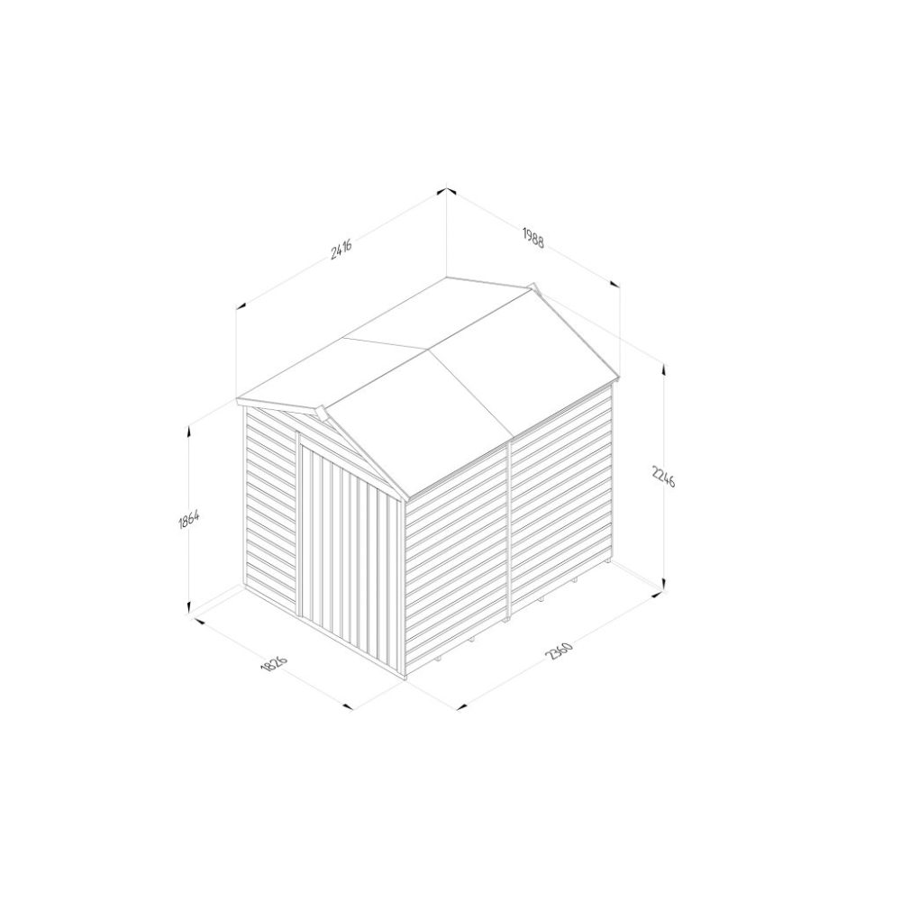 Forest Beckwood 6 x 8 Apex Shed - No Windows -  Double Door - Image 4
