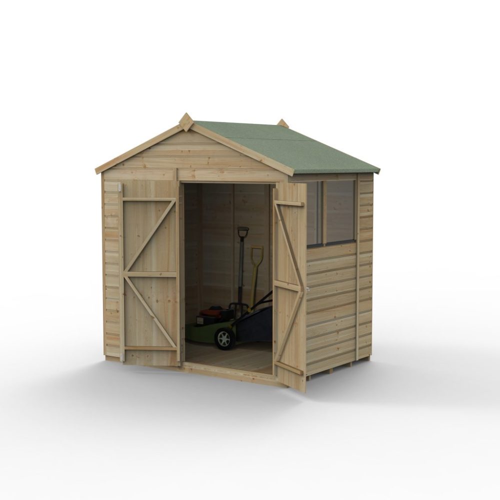 Forest Beckwood 7 x 5 Apex Shed - 2 Windows - Double Door - Image 2