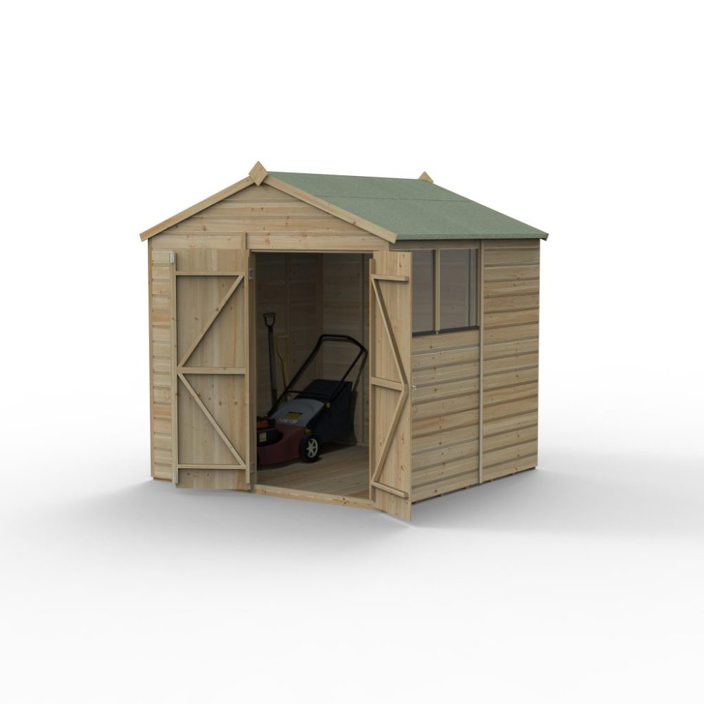 Forest Beckwood 7 x 7 Apex Shed - 2 Windows - Double Door - Image 2