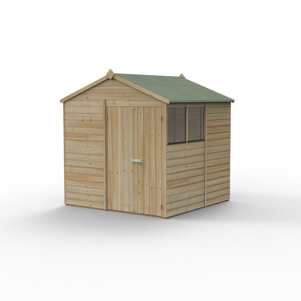 Forest Beckwood 7 x 7 Apex Shed - 2 Windows - Double Door - Image 3