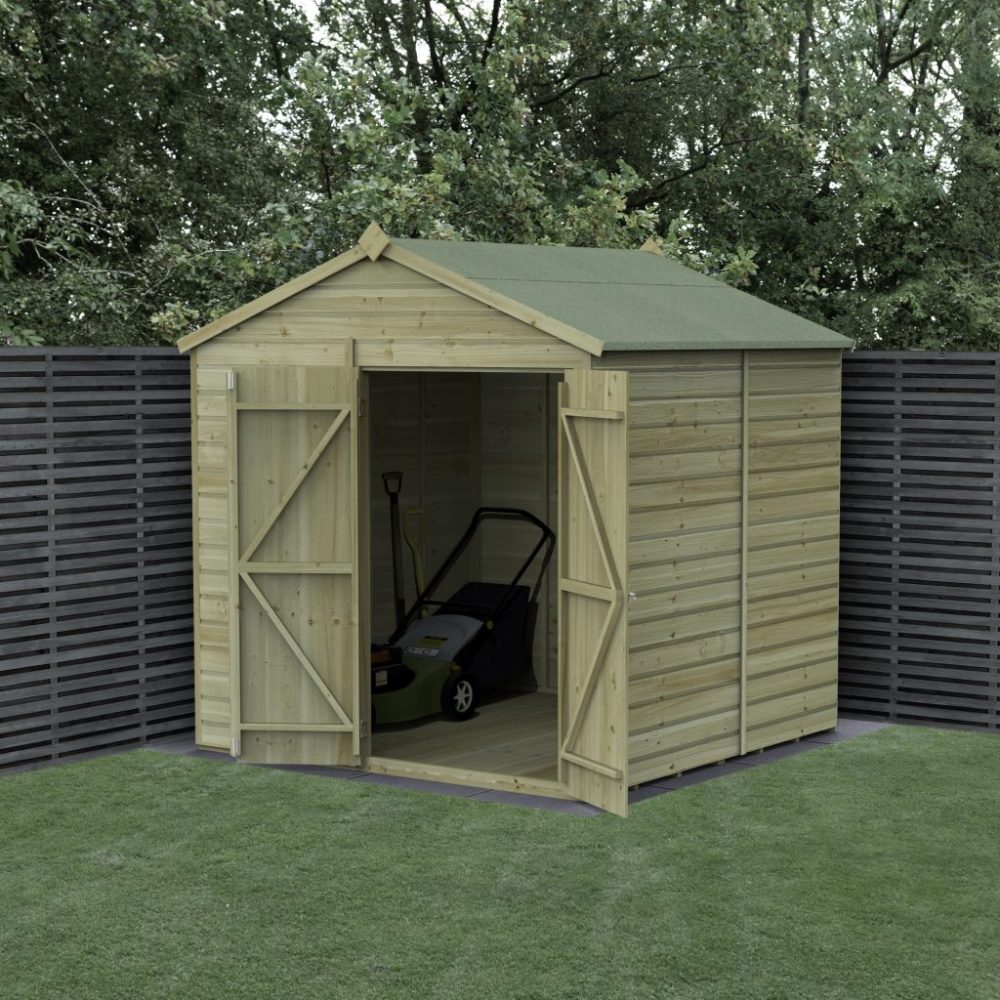 Forest Beckwood 7 x 7 Apex Shed - No Windows - Double Door