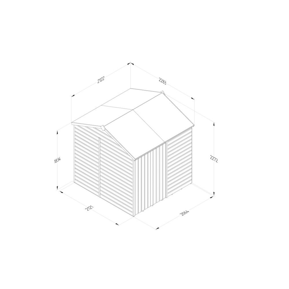 Forest Beckwood 7 x 7 Apex Shed - No Windows - Double Door - Image 4