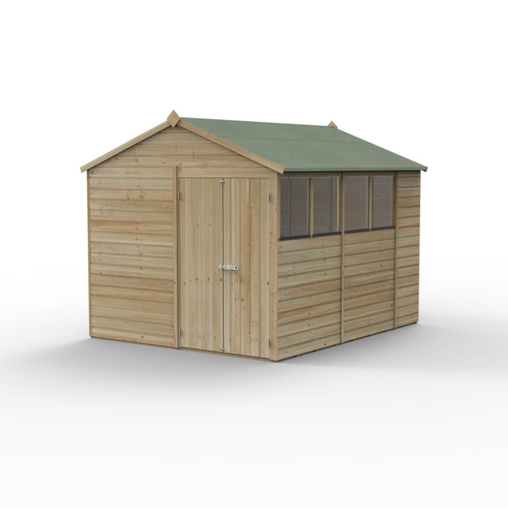 Forest Beckwood 8 x10 Apex Shed - 4 Windows - Double Door - Image 3