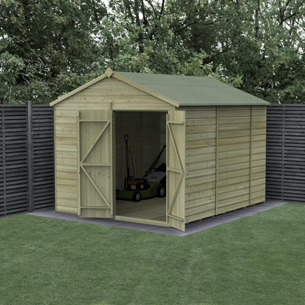 Forest Beckwood 8 x 10 Apex Shed - No Windows - Double Door