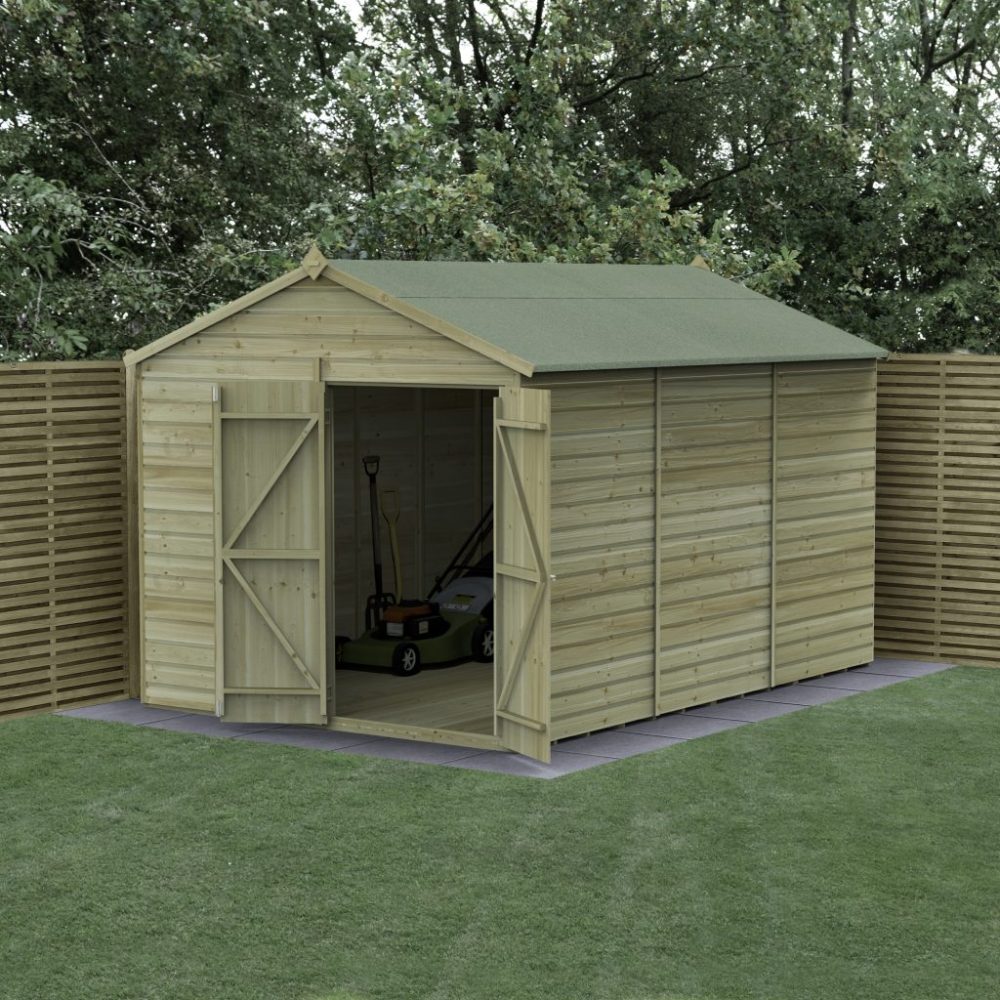 Forest Beckwood 8 x 12 Apex Shed - No Windows - Double Door