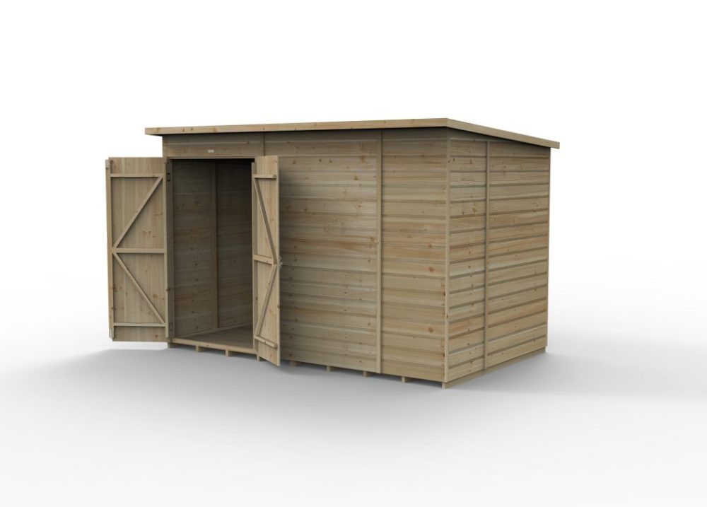 Forest Beckwood 10 x 6 Pent Shed - No Windows - Double Door - Image 2