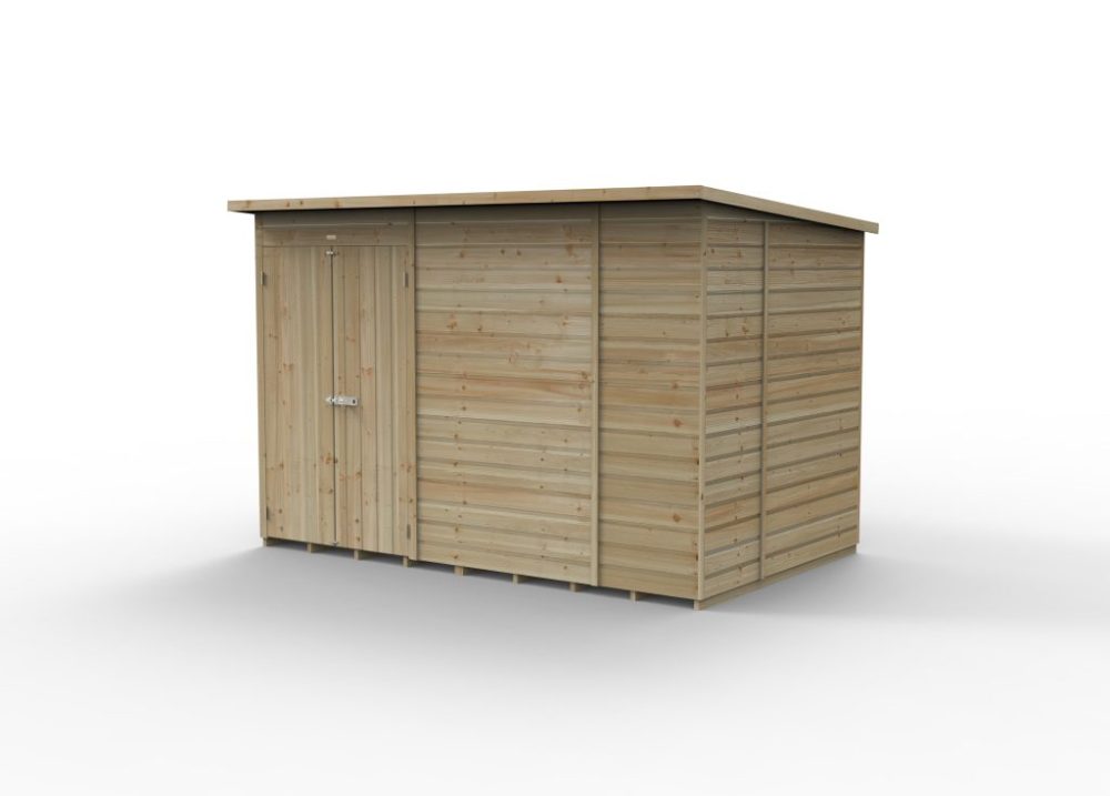 Forest Beckwood 10 x 6 Pent Shed - No Windows - Double Door - Image 3