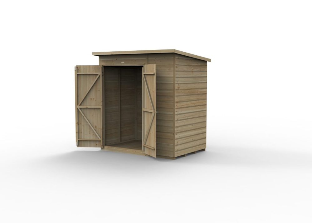 Forest Beckwood 6 x 4 Pent Shed - No Windows - Double Door - Image 2