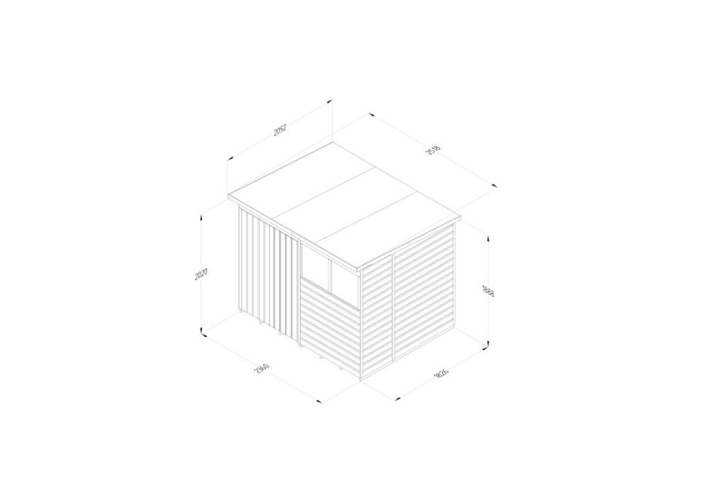 Forest Beckwood 8 x 6 Pent Shed - 2 Windows - Double Door - Image 4