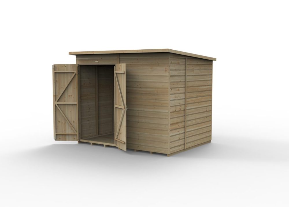 Forest Beckwood 8 x 6 Pent Shed - No Windows - Double Door - Image 2