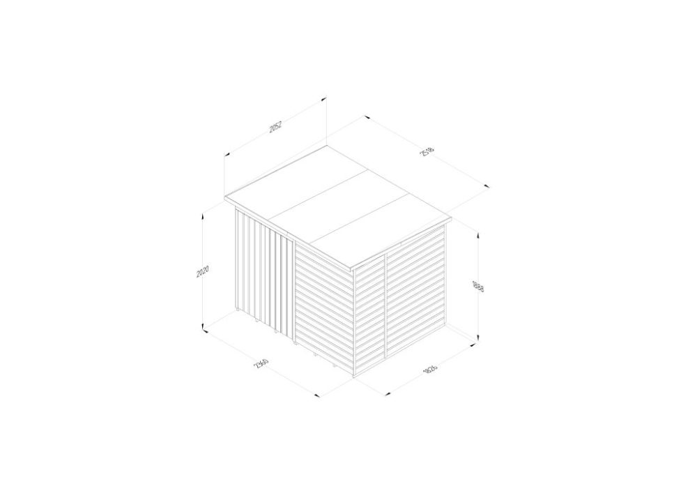 Forest Beckwood 8 x 6 Pent Shed - No Windows - Double Door - Image 4