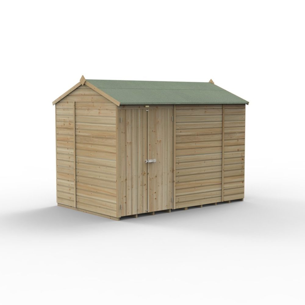 Forest Beckwood 10 x 6 Reverse Apex Shed - No Windows - Double Door - Image 3