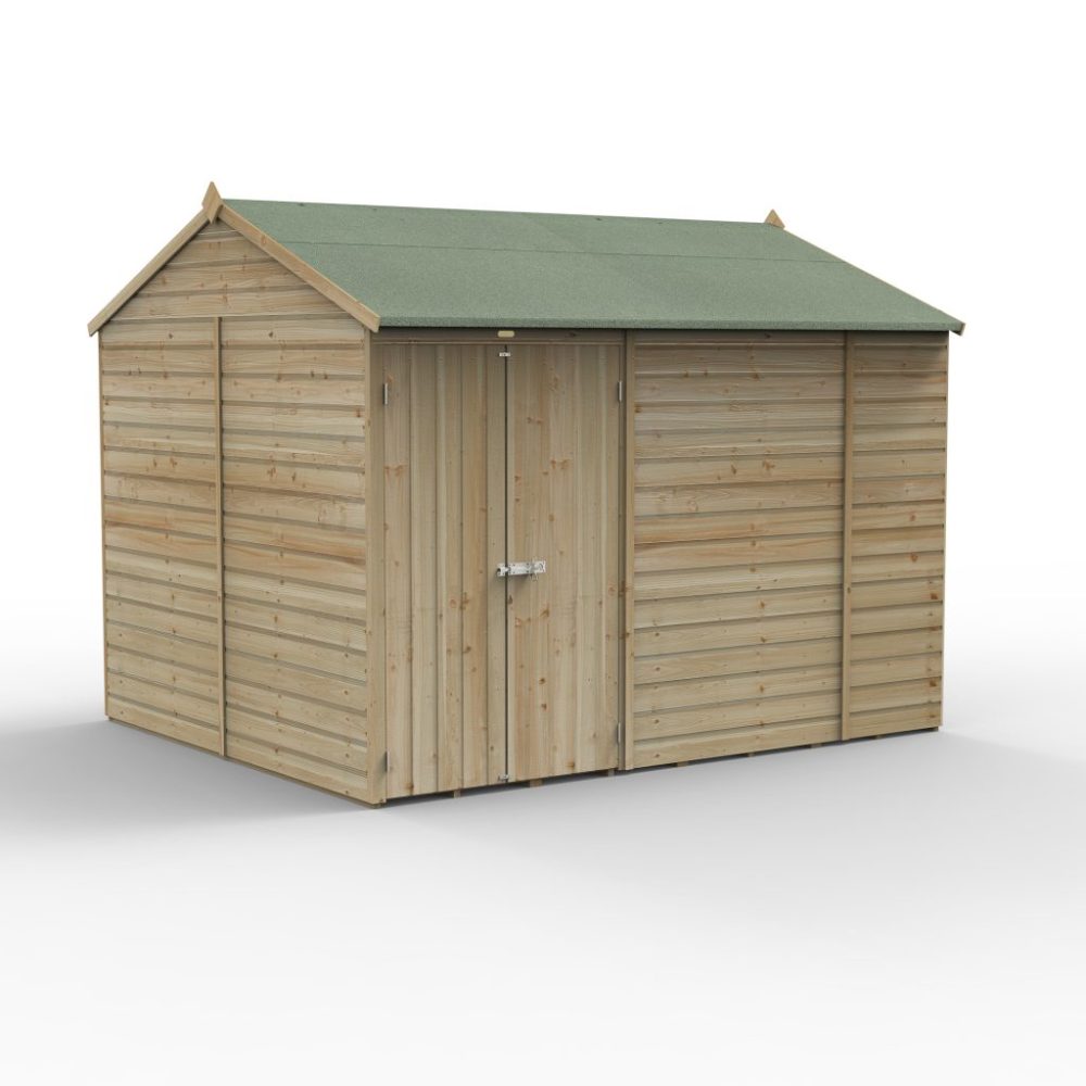 Forest Beckwood 10 x 8 Reverse Apex Shed - No Windows - Double Door - Image 3