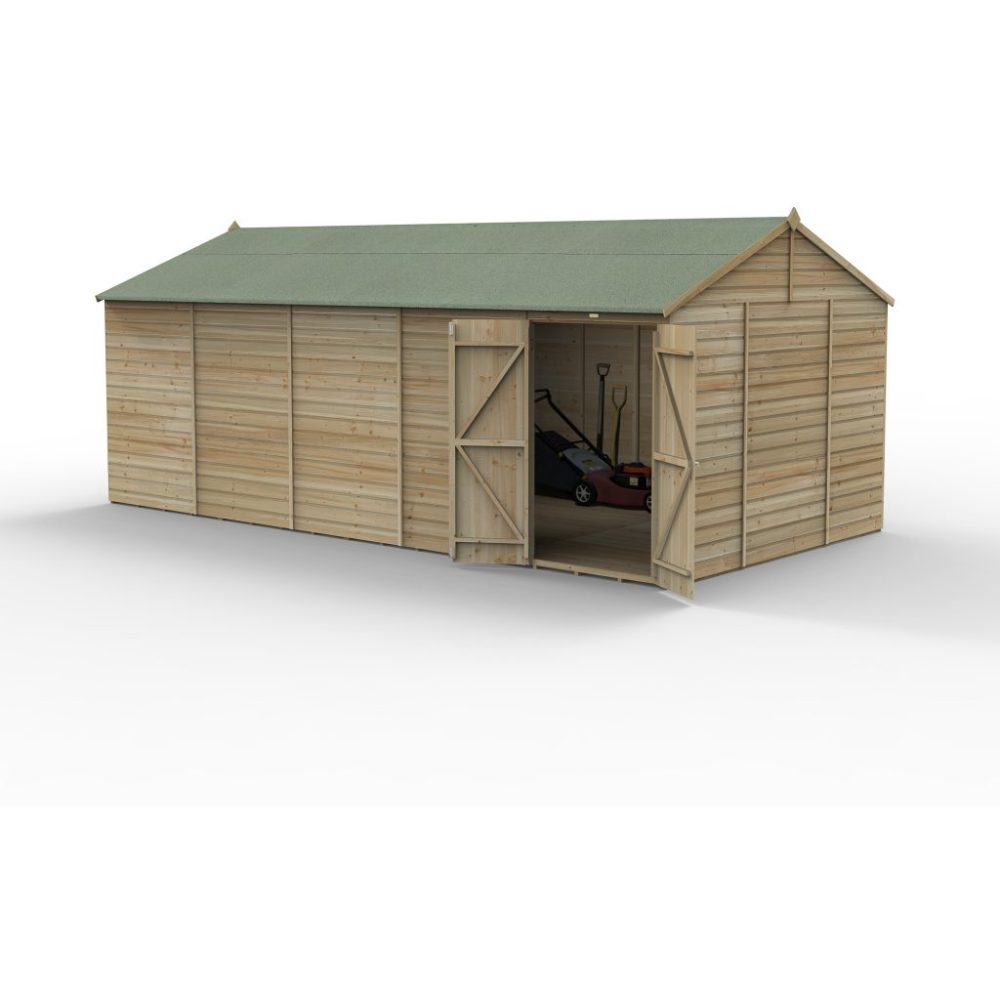 Forest Beckwood 20 x 10 Reverse Apex Shed - No Windows - Double Door - Image 2