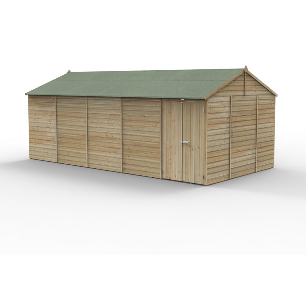 Forest Beckwood 20 x 10 Reverse Apex Shed - No Windows - Double Door - Image 3