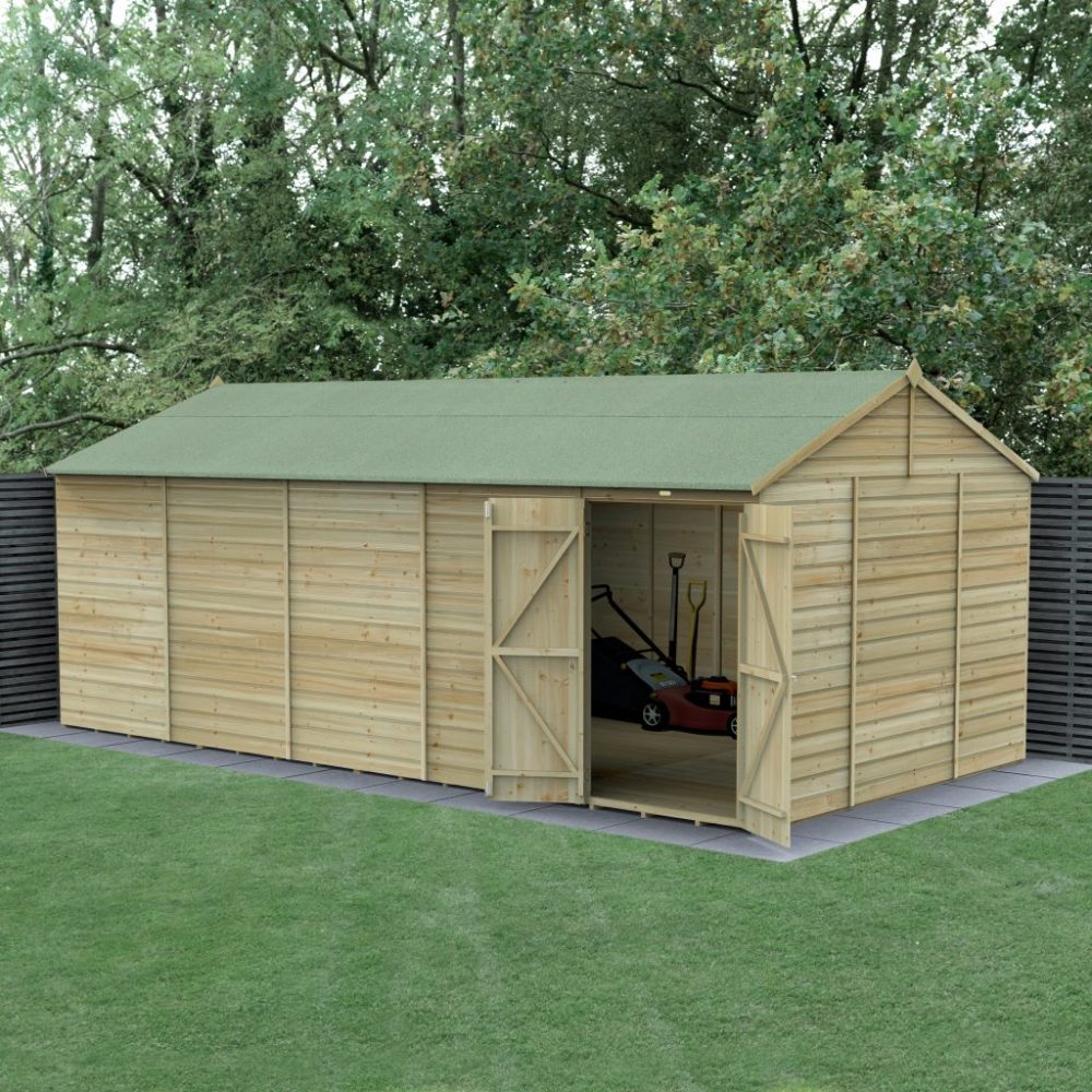 Forest Beckwood 20 x 10 Reverse Apex Shed - No Windows - Double Door