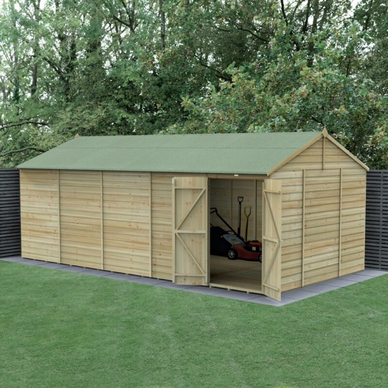 Forest Beckwood 20 x 10 Reverse Apex Shed - No Windows - Double Door