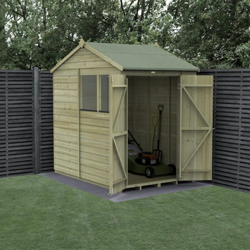 Forest Beckwood 5 x 7 Reverse Apex Shed - 2 Windows - Double Door
