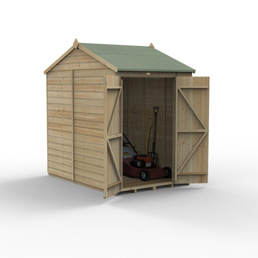 Forest Beckwood 5 x 7 Reverse Apex Shed - No Windows - Double Door - Image 2