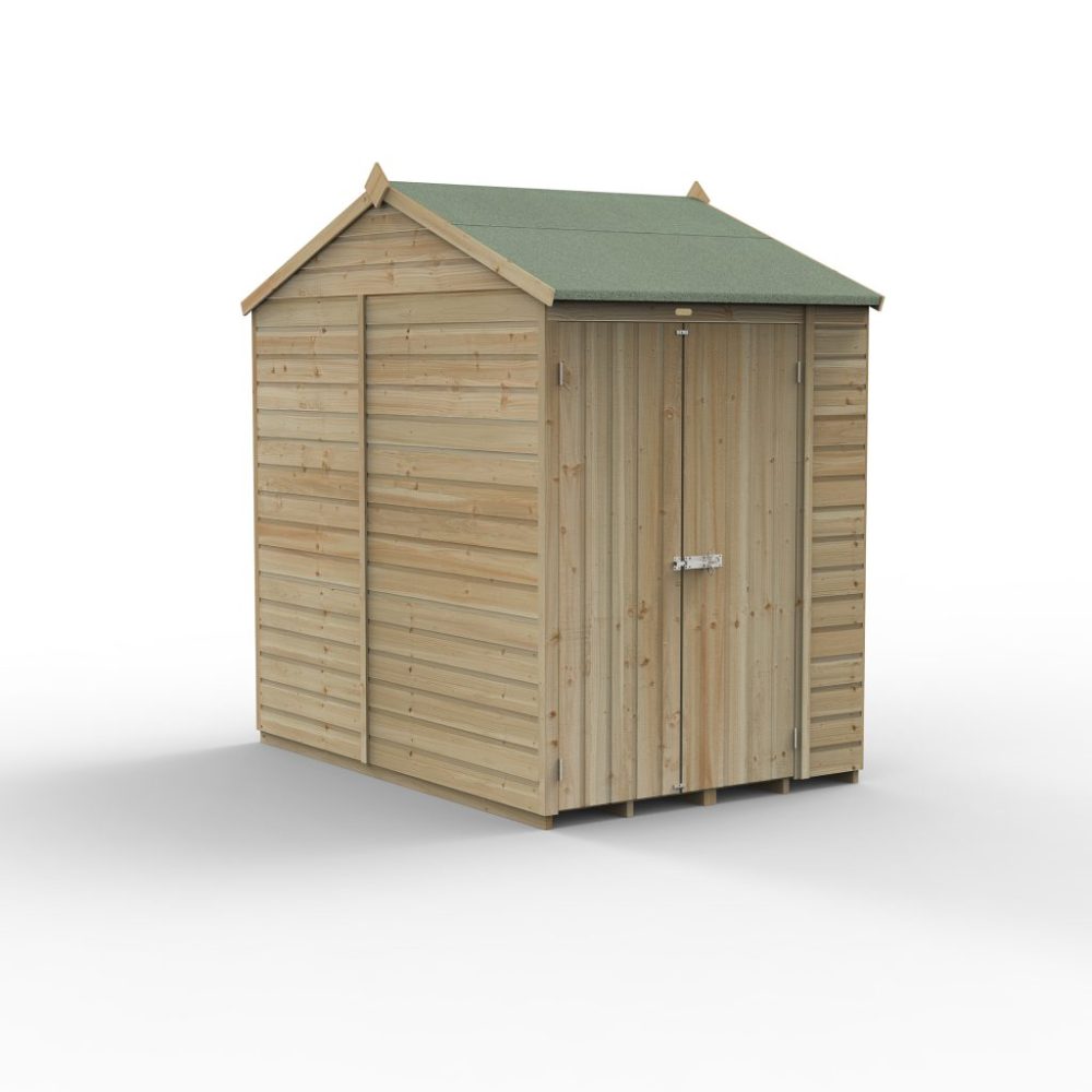Forest Beckwood 5 x 7 Reverse Apex Shed - No Windows - Double Door - Image 3