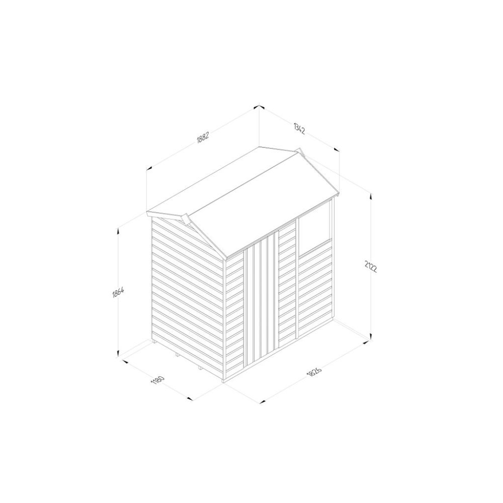 Forest Beckwood 6 x 4 Reverse Apex Shed - 1 Window - Image 4