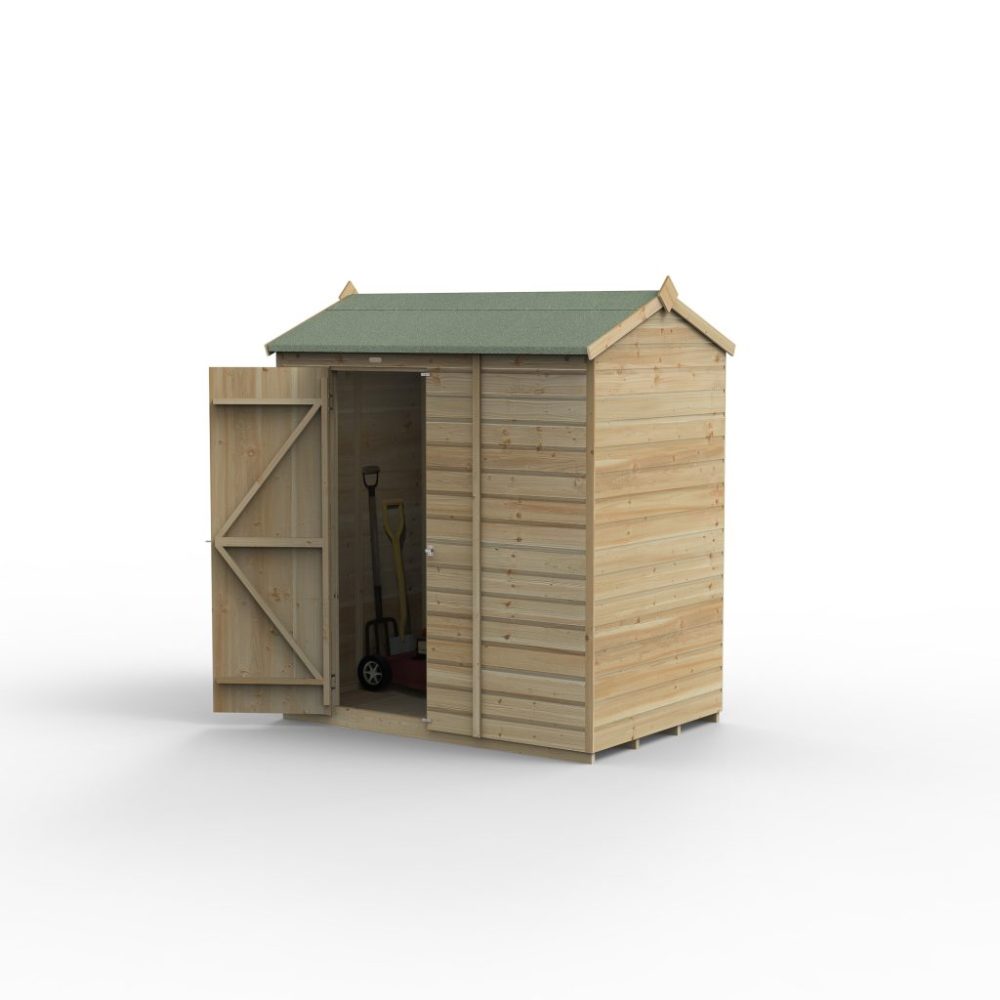 Forest Beckwood 6 x 4 Reverse Apex Shed - No Windows - Image 2