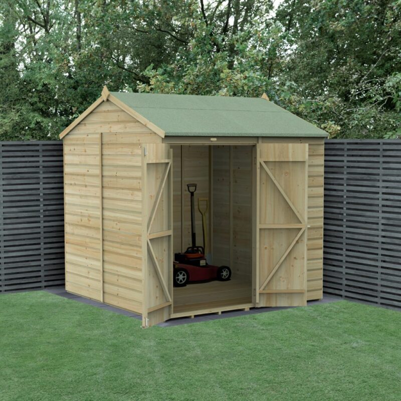 Forest Beckwood 7 x 7 Reverse Apex Shed - No Windows - Double Door