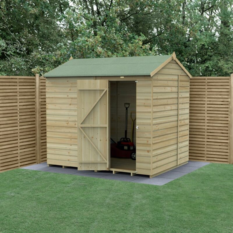 Forest Beckwood 8 x 6 Reverse Apex Shed - No Windows