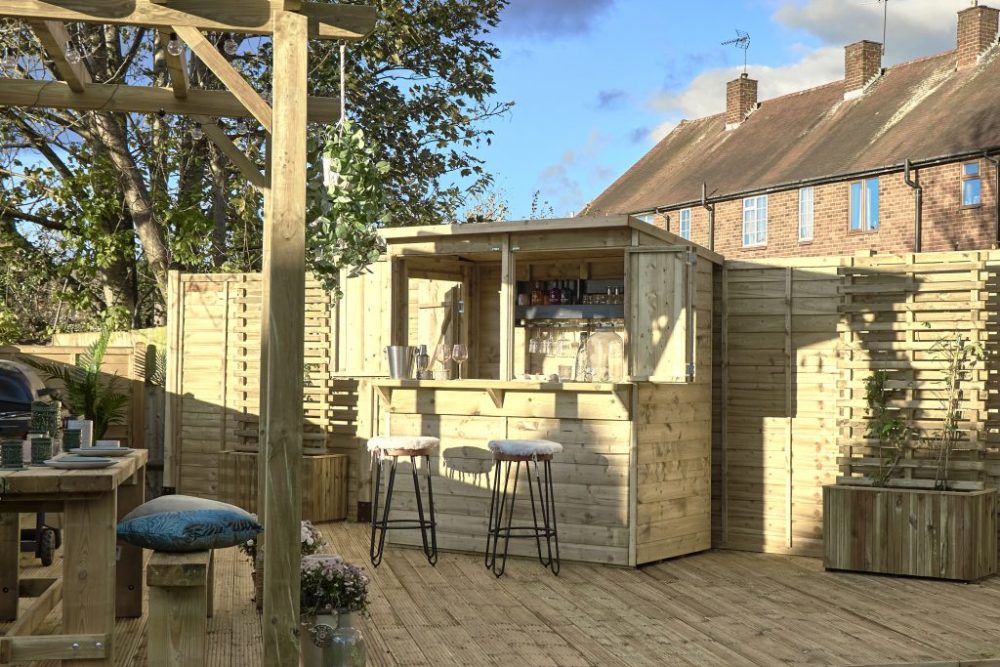 Forest 6x3 Shiplap PTR Pent Garden Bar - Image 7