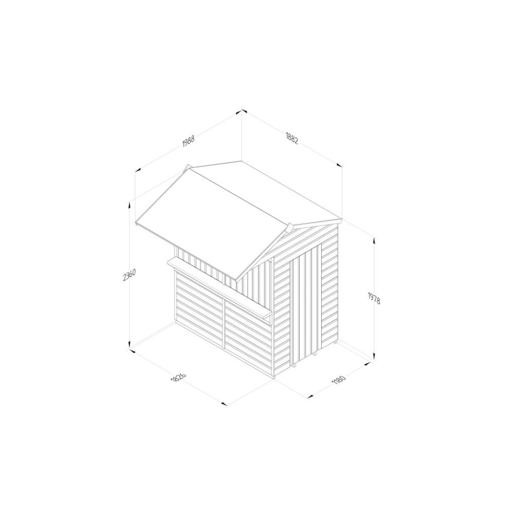 Shiplap PTR 4 x 6 Reverse Apex Garden Bar - Image 5