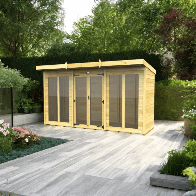 12ft x 4ft Summer House - Choice of Roof & Windows