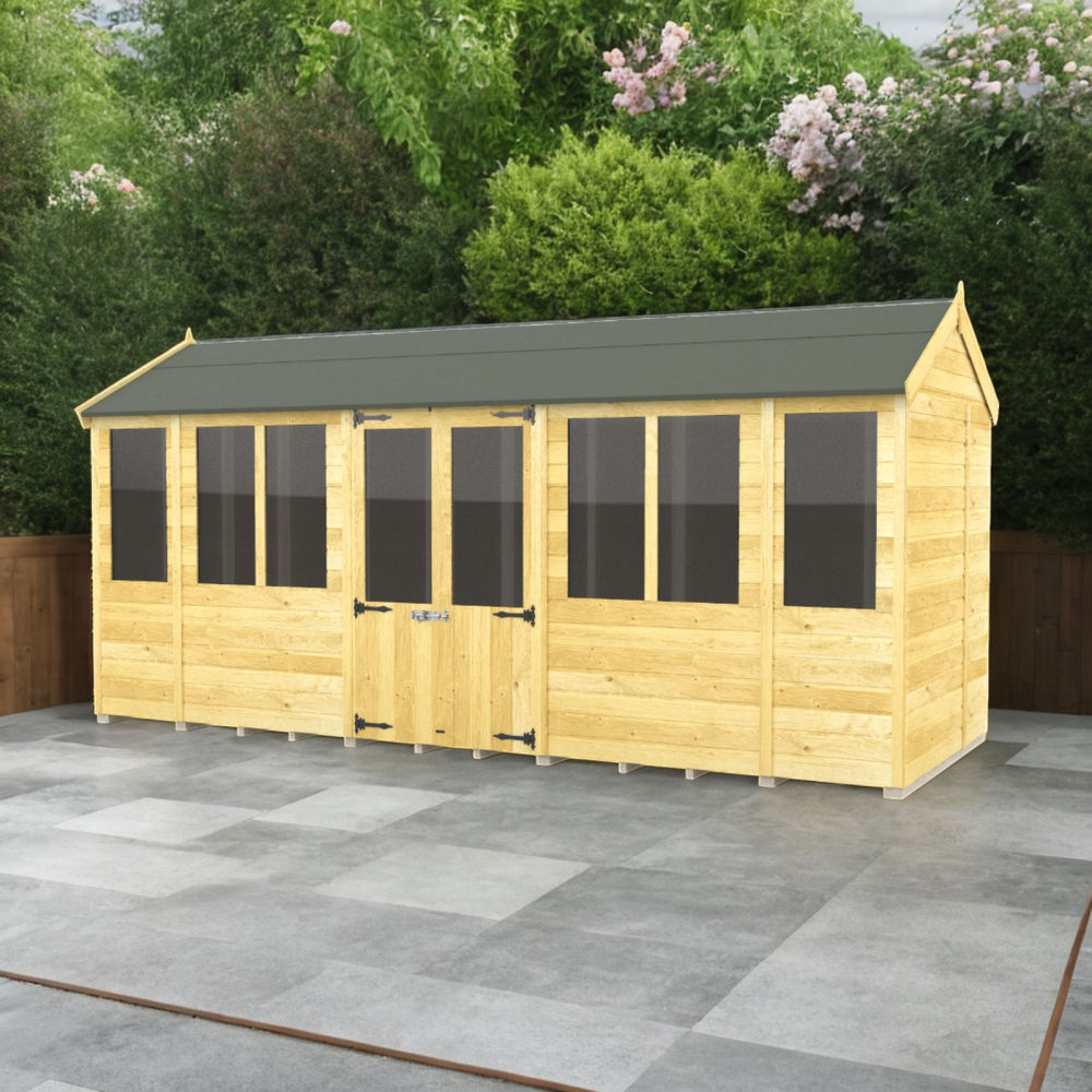 8ft x 16ft Apex Summer House - Choice of Roof & Windows